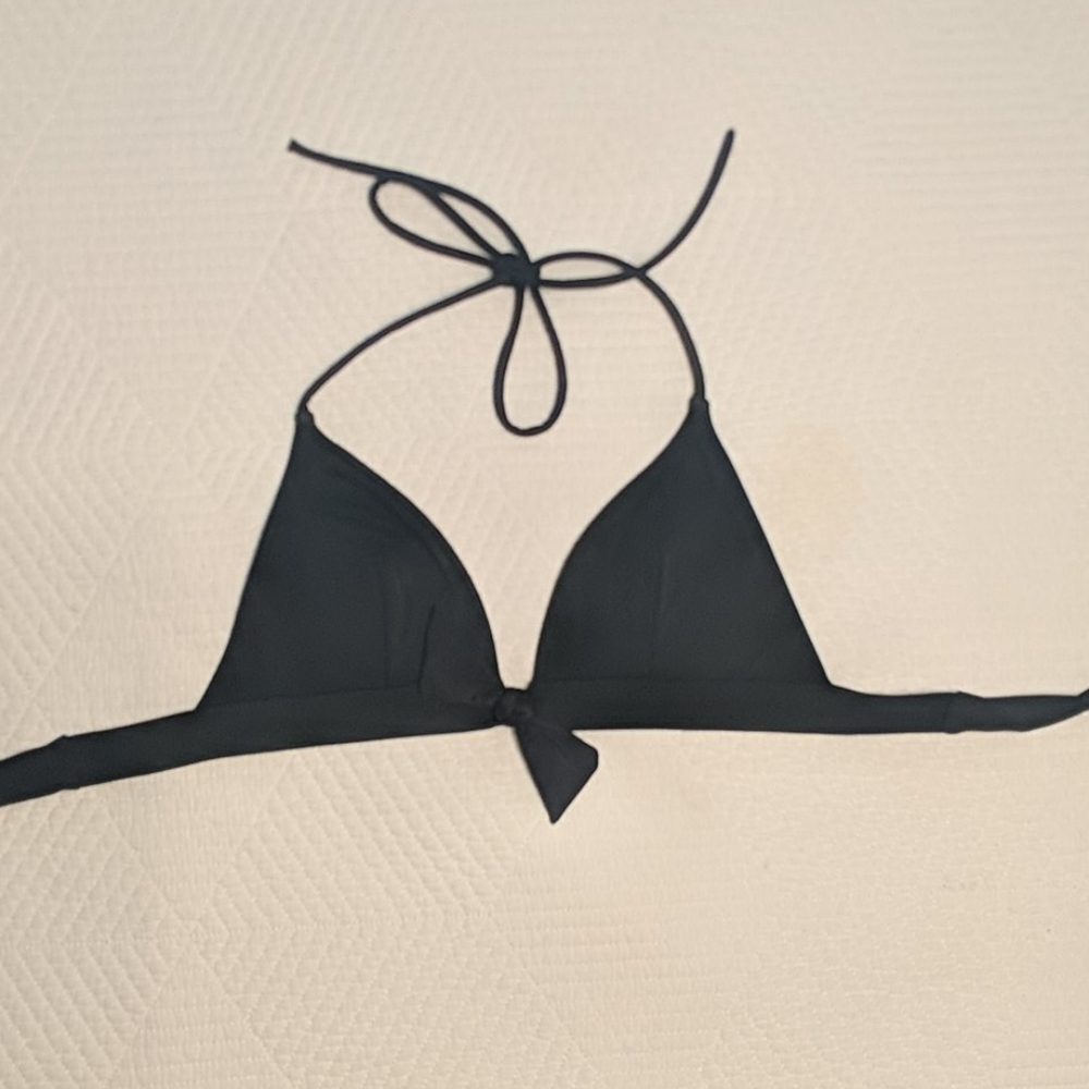 Black padded triangle bikini top